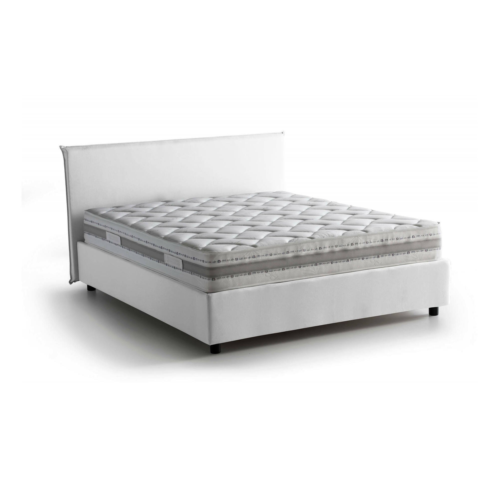Letto Matrimoniale Ariadni, Letto Matrimoniale Materasso Incluso Made in Italy, Bianco