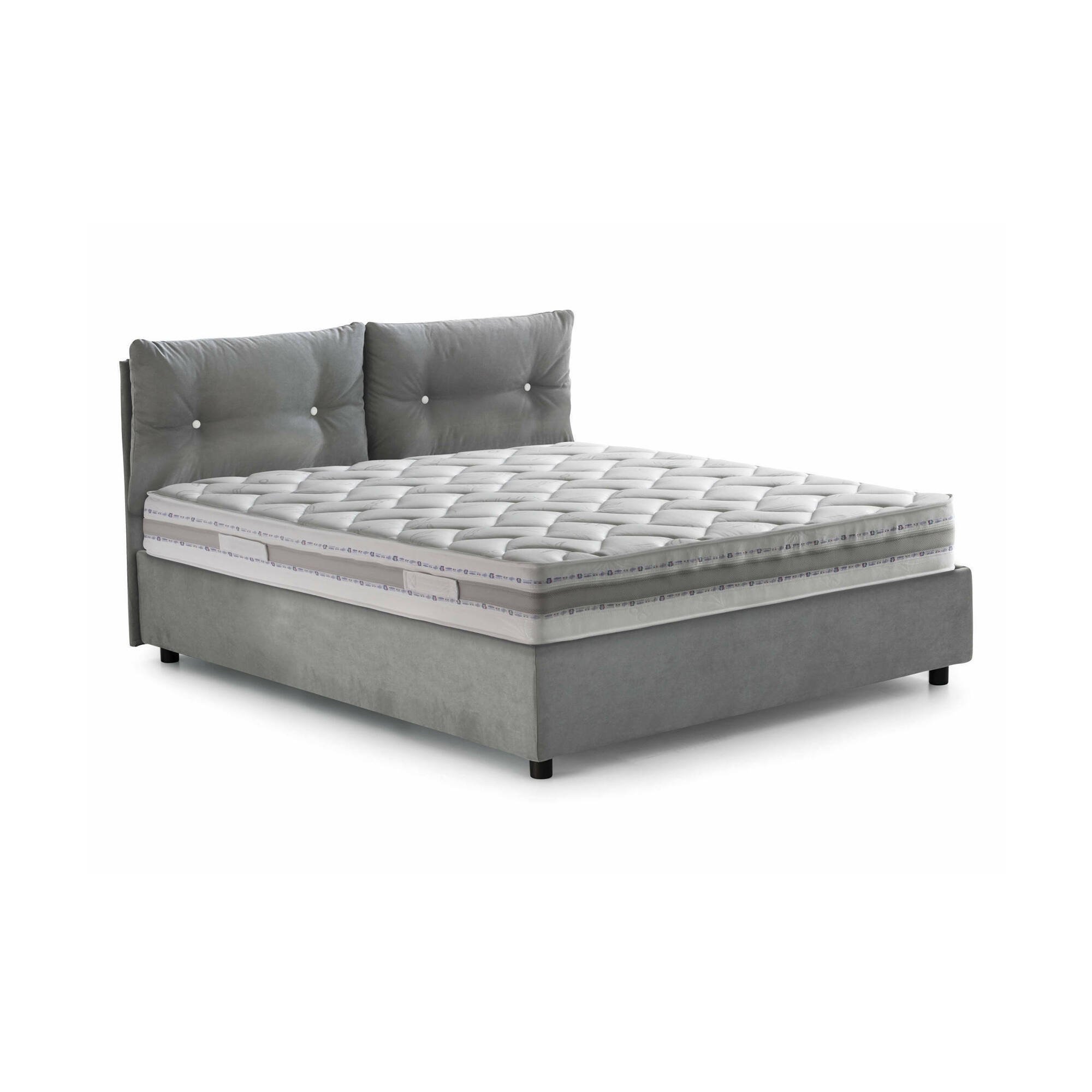 Letto Matrimoniale Andrealo, Letto Matrimoniale Materasso Incluso Made in Italy, Grigio