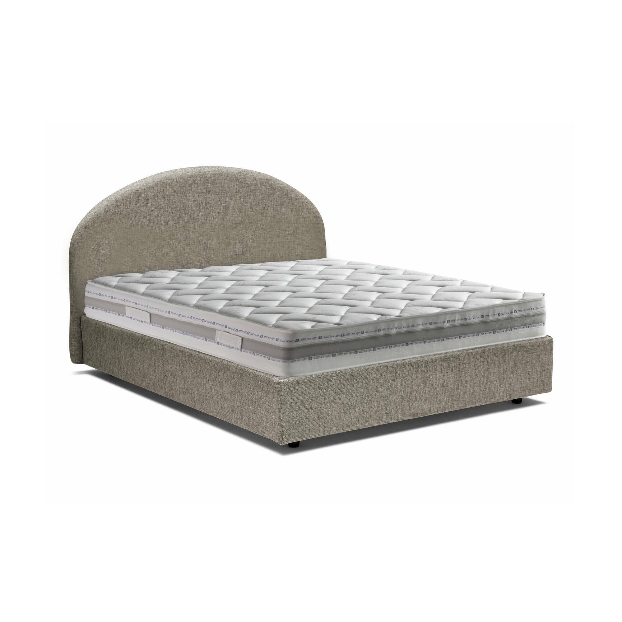 Letto Matrimoniale Amida, Letto Matrimoniale Materasso Incluso Made in Italy, Grigio