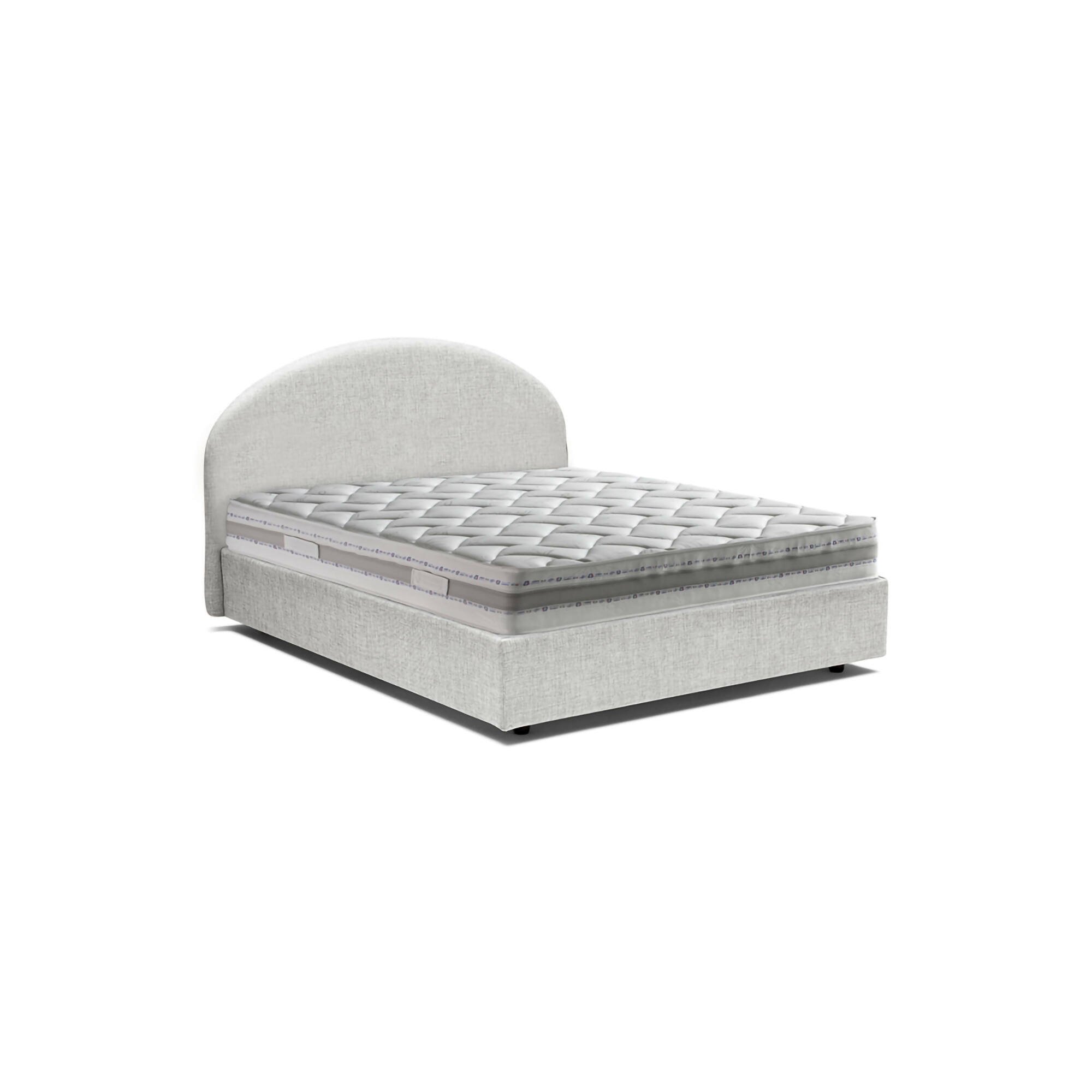 Letto Matrimoniale Melanite, Letto Matrimoniale Materasso Incluso Made in Italy, Bianco