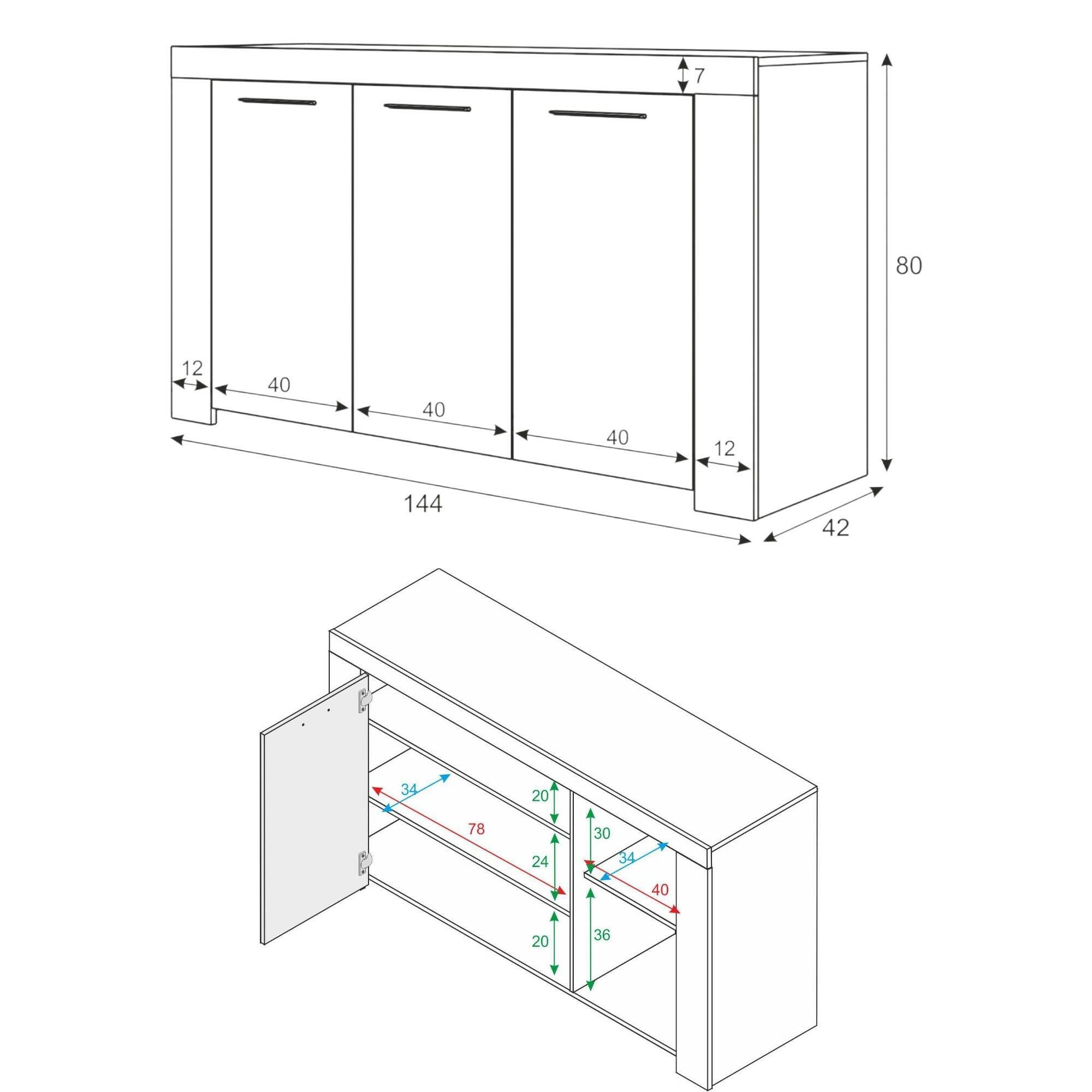 Misure credenza bianca