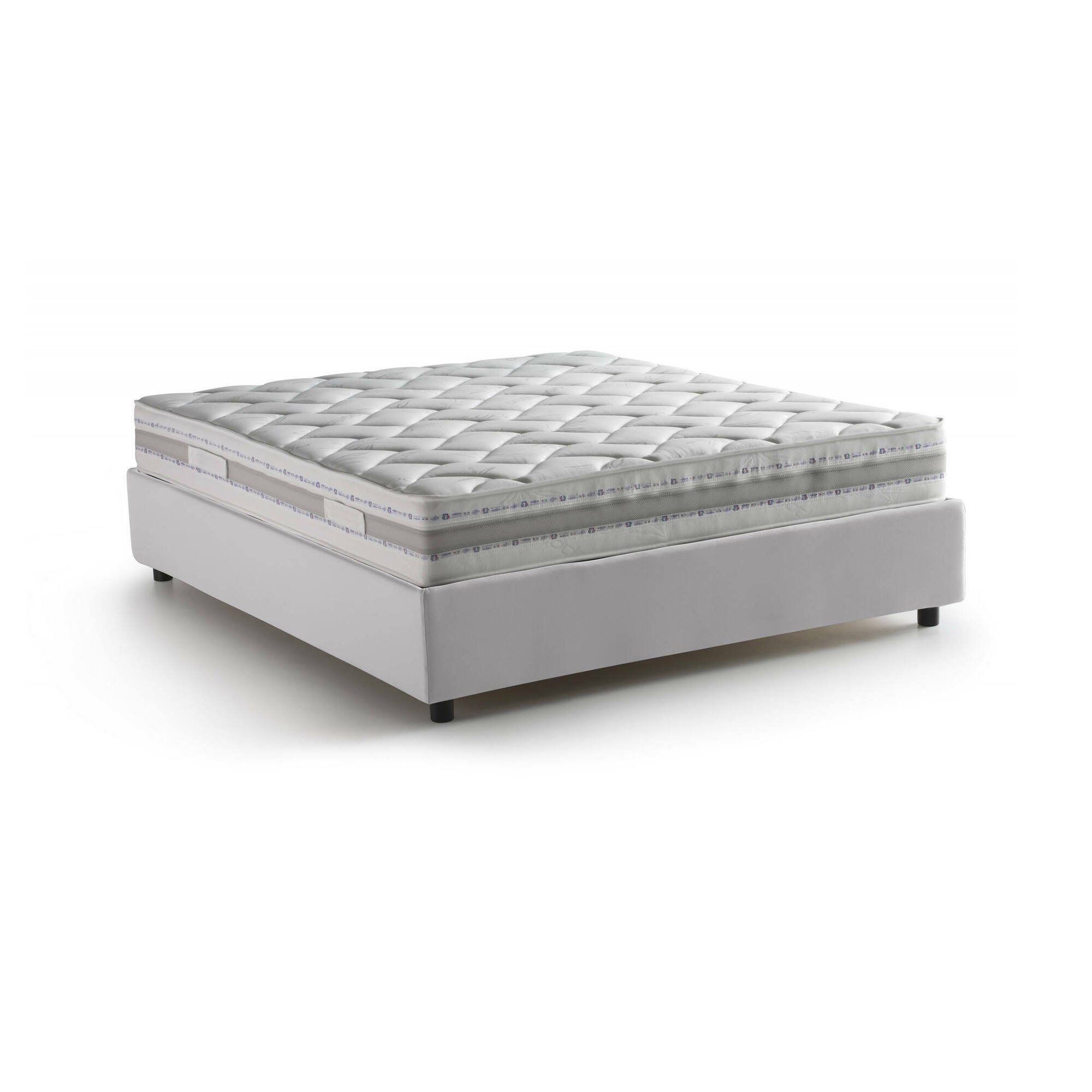 Letto Matrimoniale Aluin, Letto Matrimoniale Materasso Incluso Made in Italy, Bianco