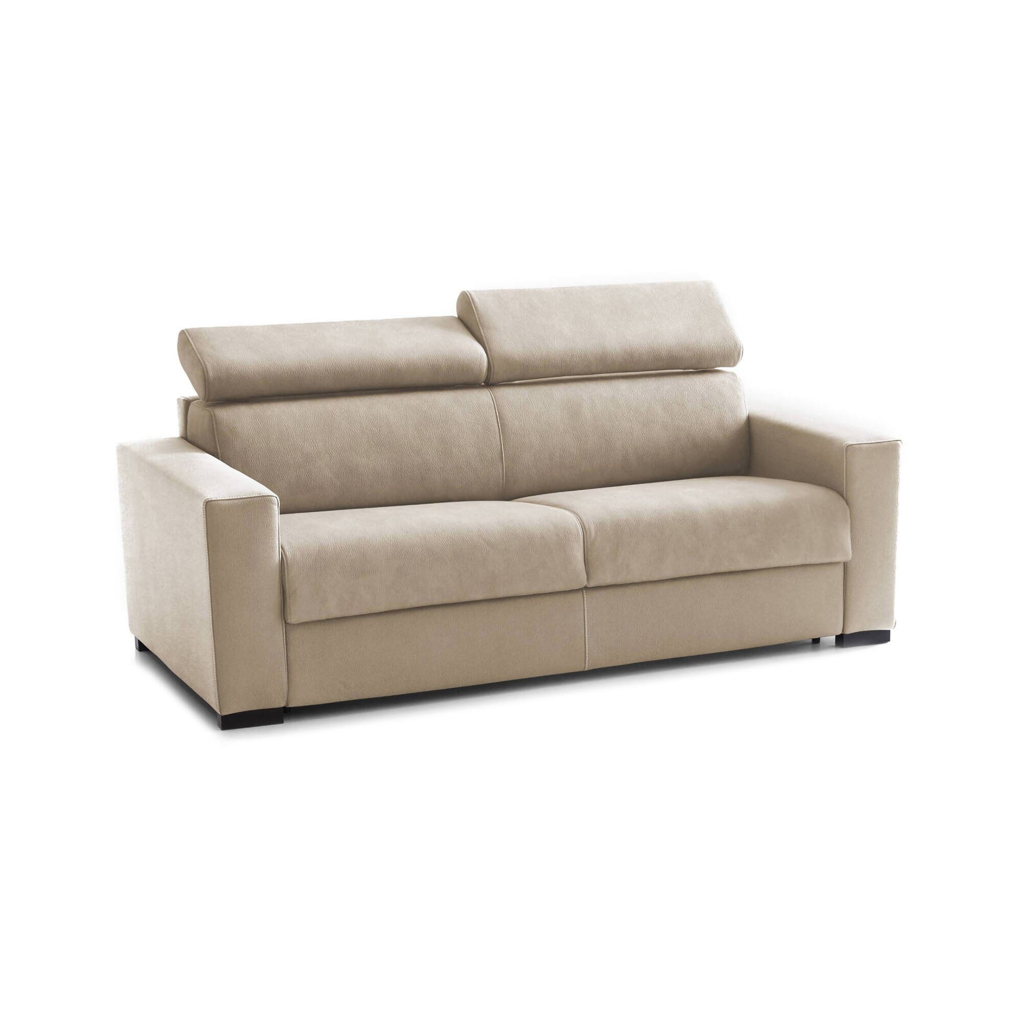 Alinia, Divano Letto 2 Posti Sfoderabile Made in Italy, 160x95 cm Beige