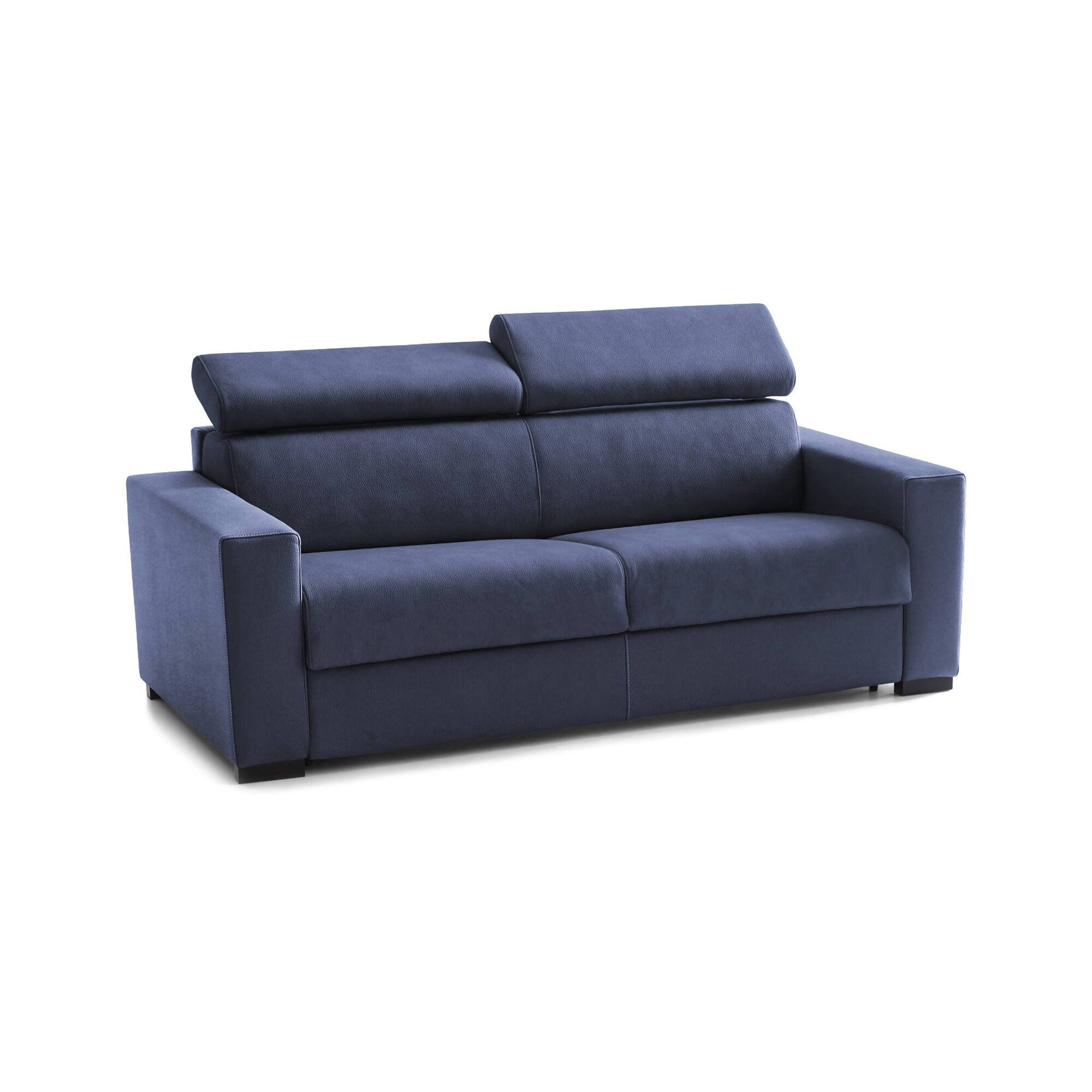 Alinia, Divano Letto 2 Posti Sfoderabile Made in Italy, 160x95 cm blu