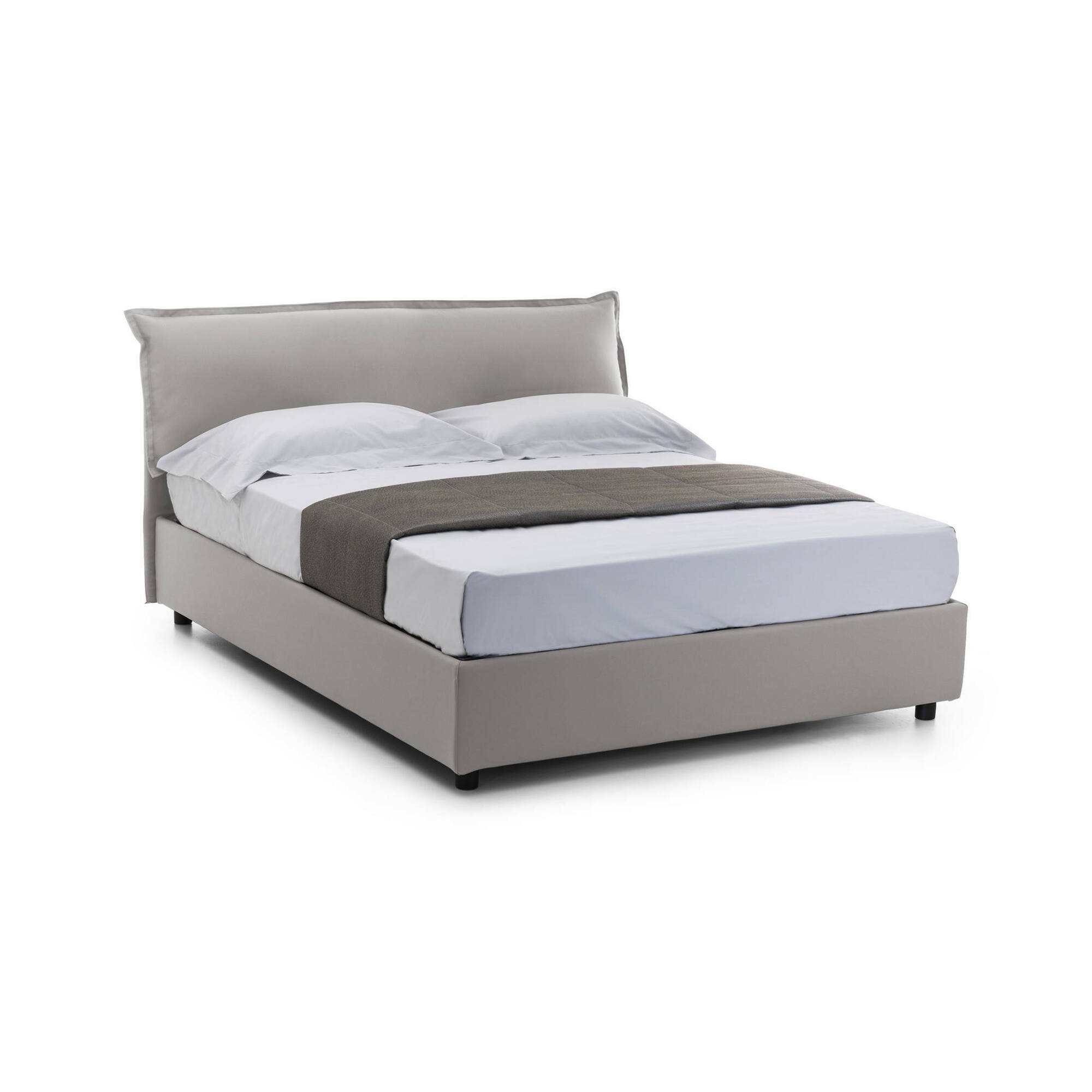 Letto Matrimoniale Amilcaren, Letto Matrimoniale Materasso Incluso Made in Italy, Grigio