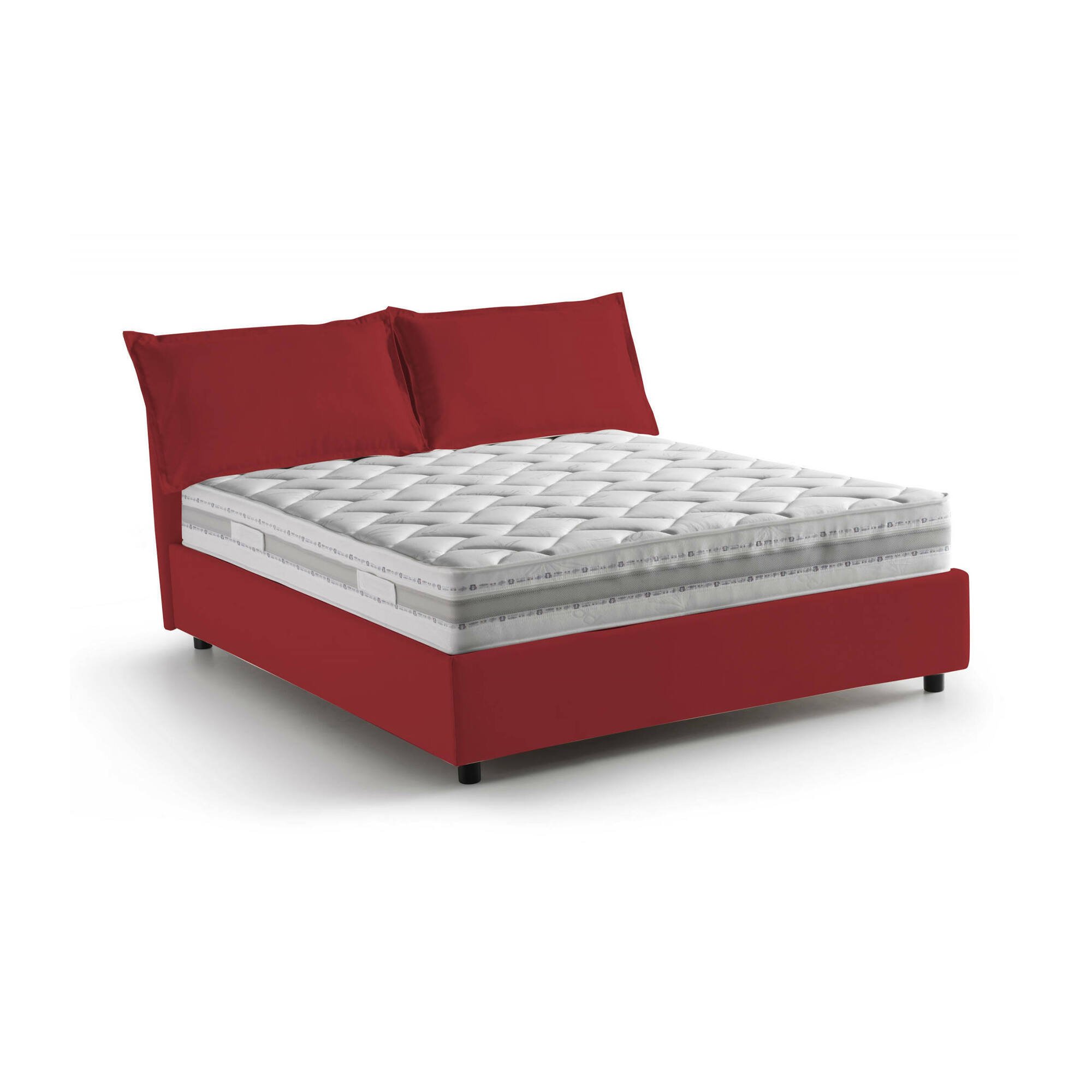 Letto Matrimoniale Amelinda, Letto Matrimoniale Materasso Incluso Made in Italy, Rosso