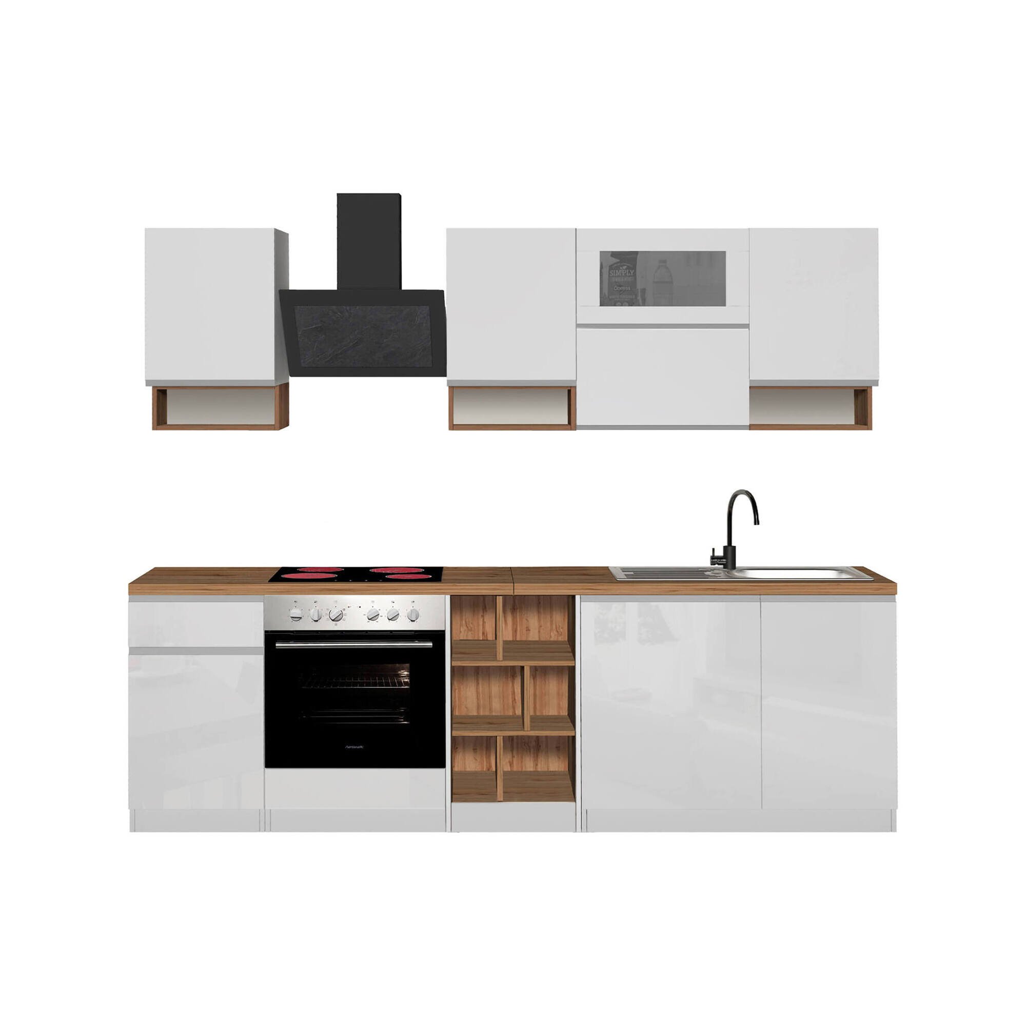 Cucinino Attiko, Cucina Completa un Cassetto Made in Italy, Bianco Lucido