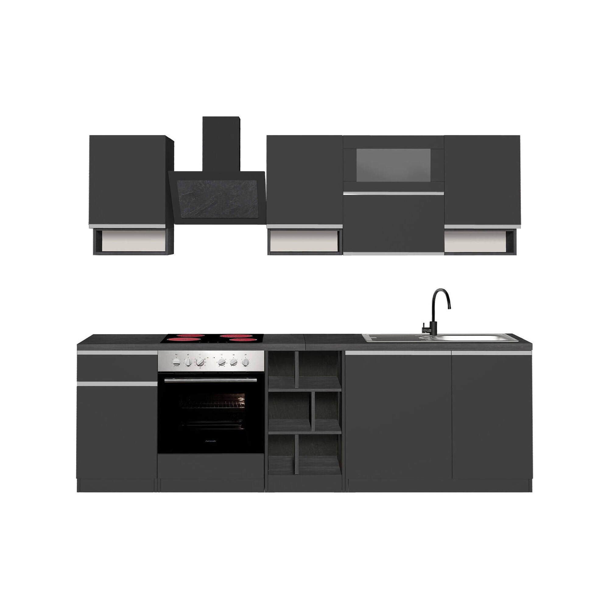 Cucinino Attiko, Cucina Completa un Cassetto Made in Italy, Grigio Ardesia