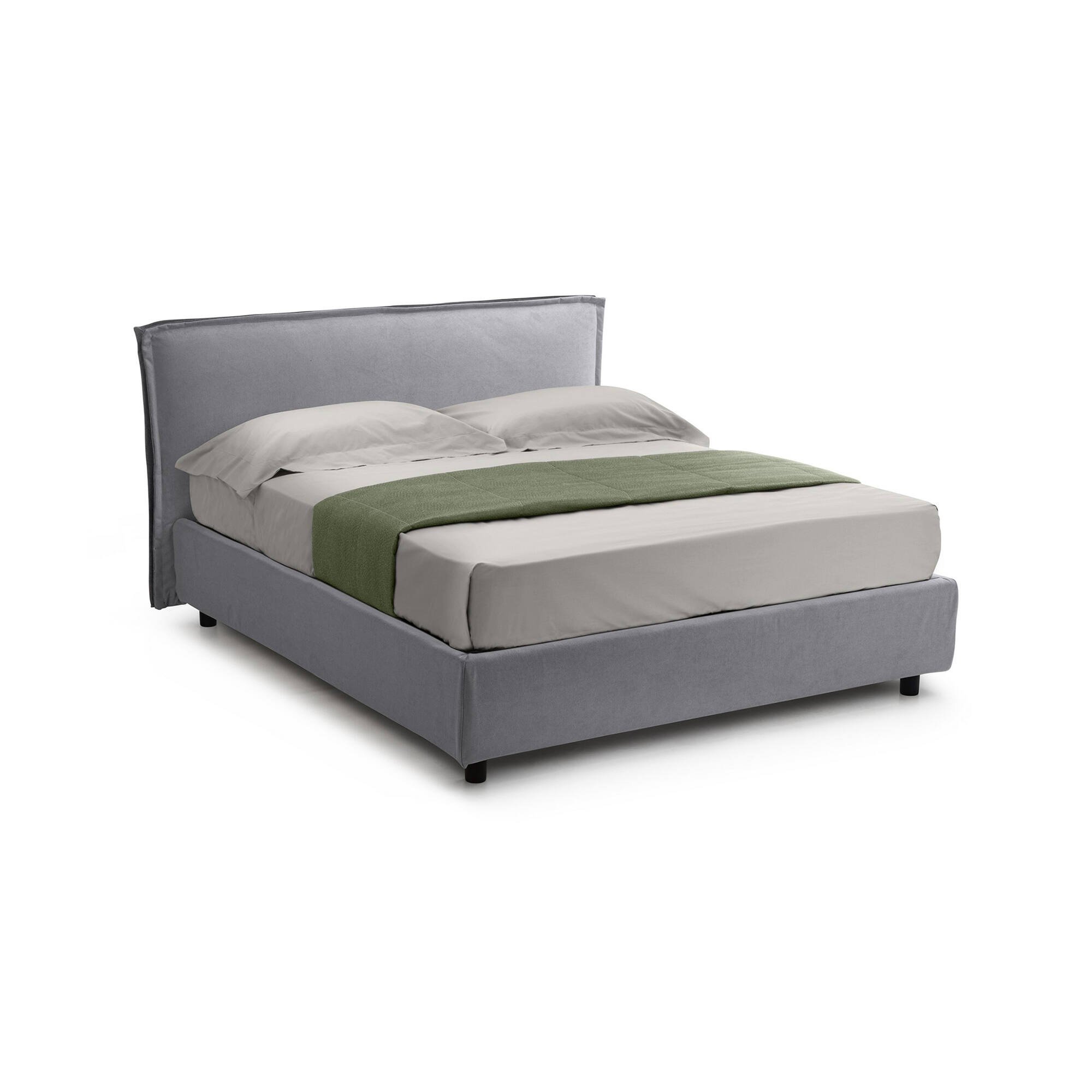 Broni, Letto Alla Francese Materasso Incluso Made in Italy, Grigio