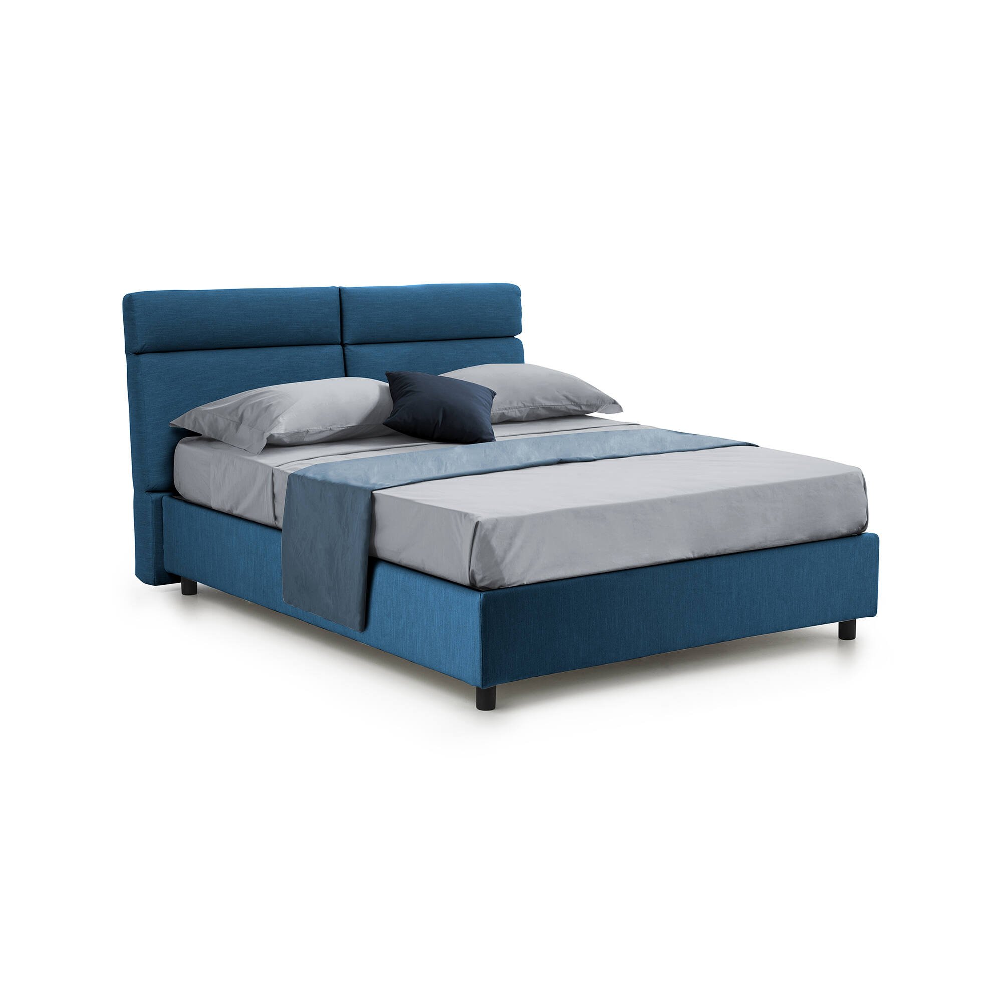 Annus, Letto Matrimoniale Materasso Incluso Made in Italy, blu