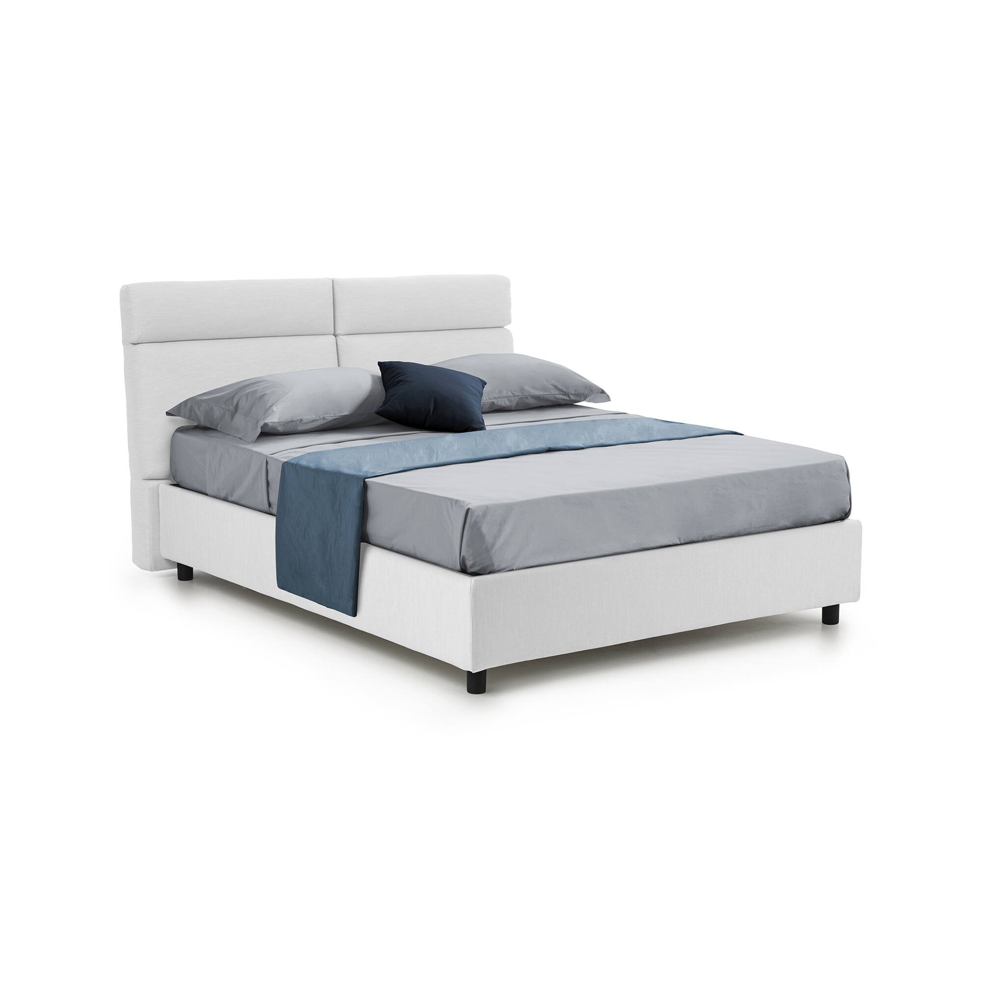 Asica, Letto Matrimoniale Materasso Incluso Made in Italy, Bianco