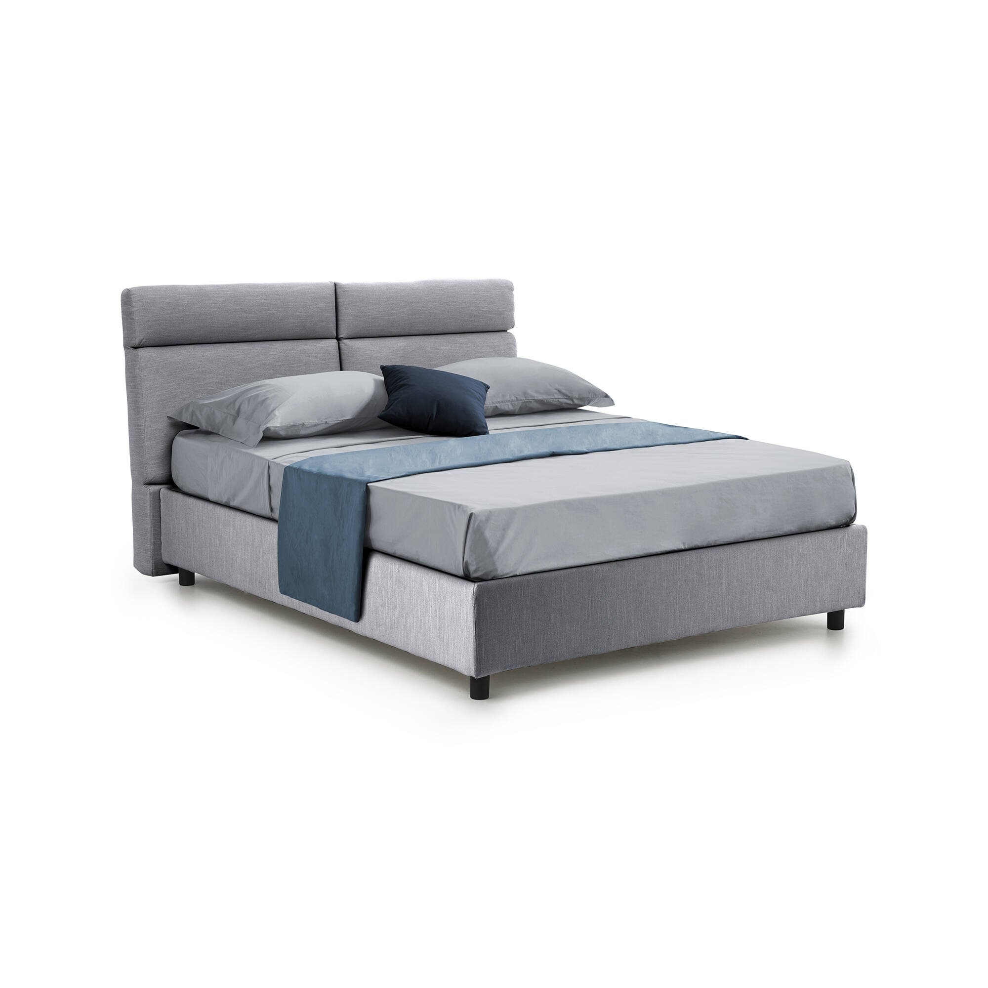 Annus, Letto Matrimoniale Materasso Incluso Made in Italy, Grigio