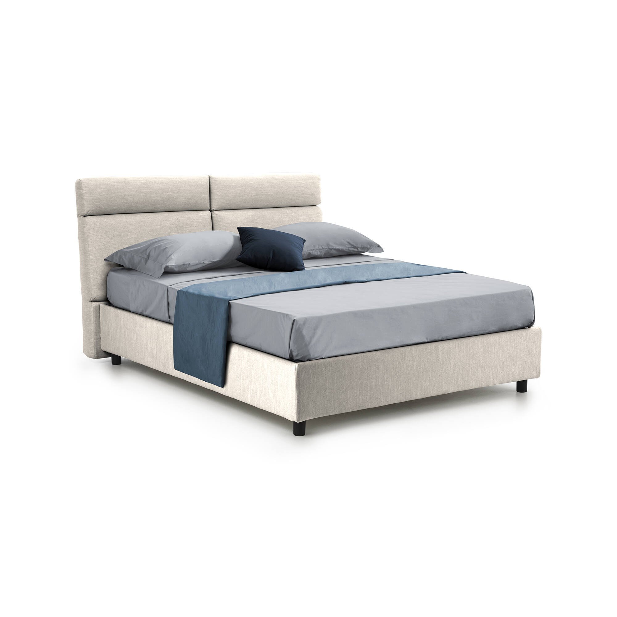 Annus, Letto Matrimoniale Materasso Incluso Made in Italy, Beige