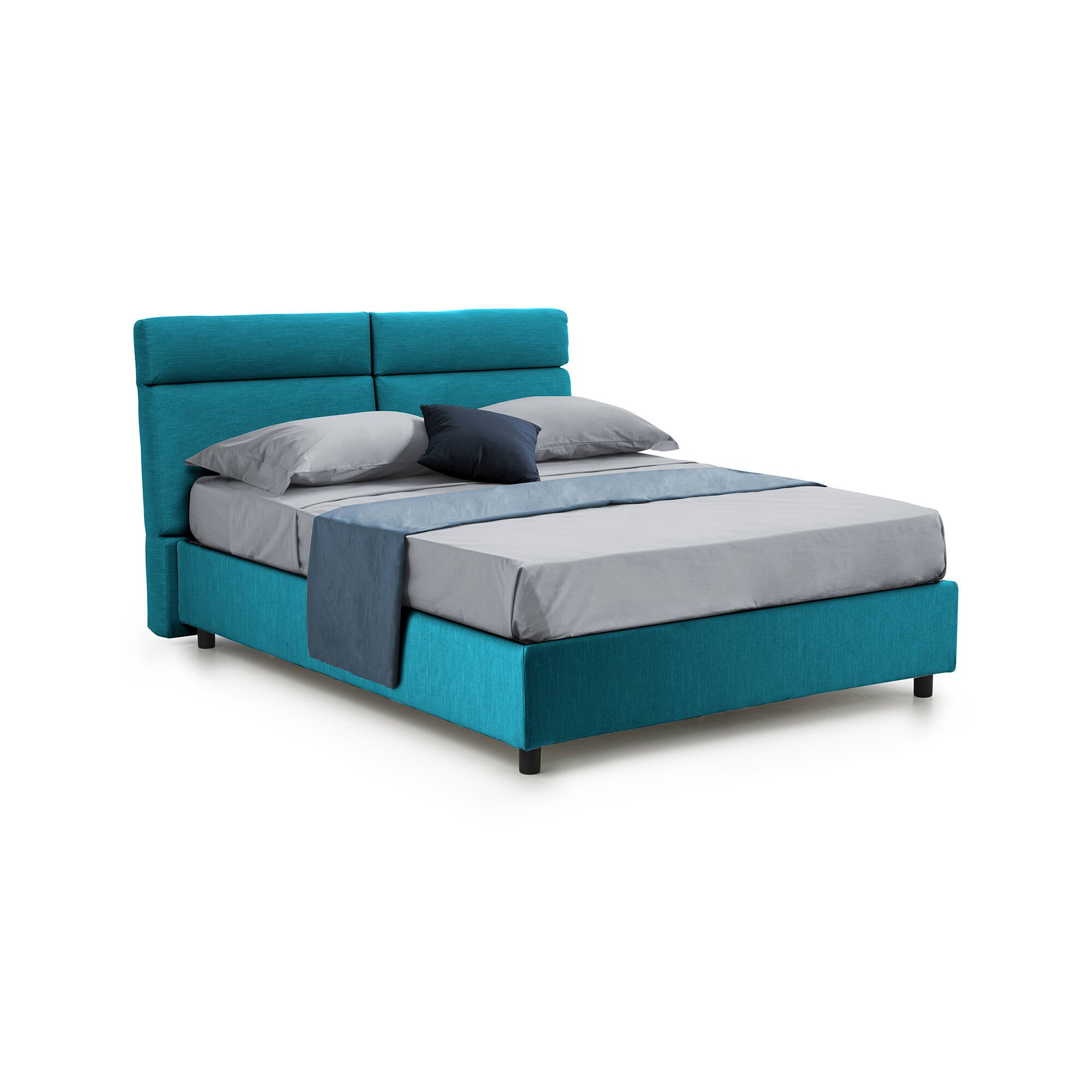 Annus, Letto Matrimoniale Materasso Incluso Made in Italy, Azzurro