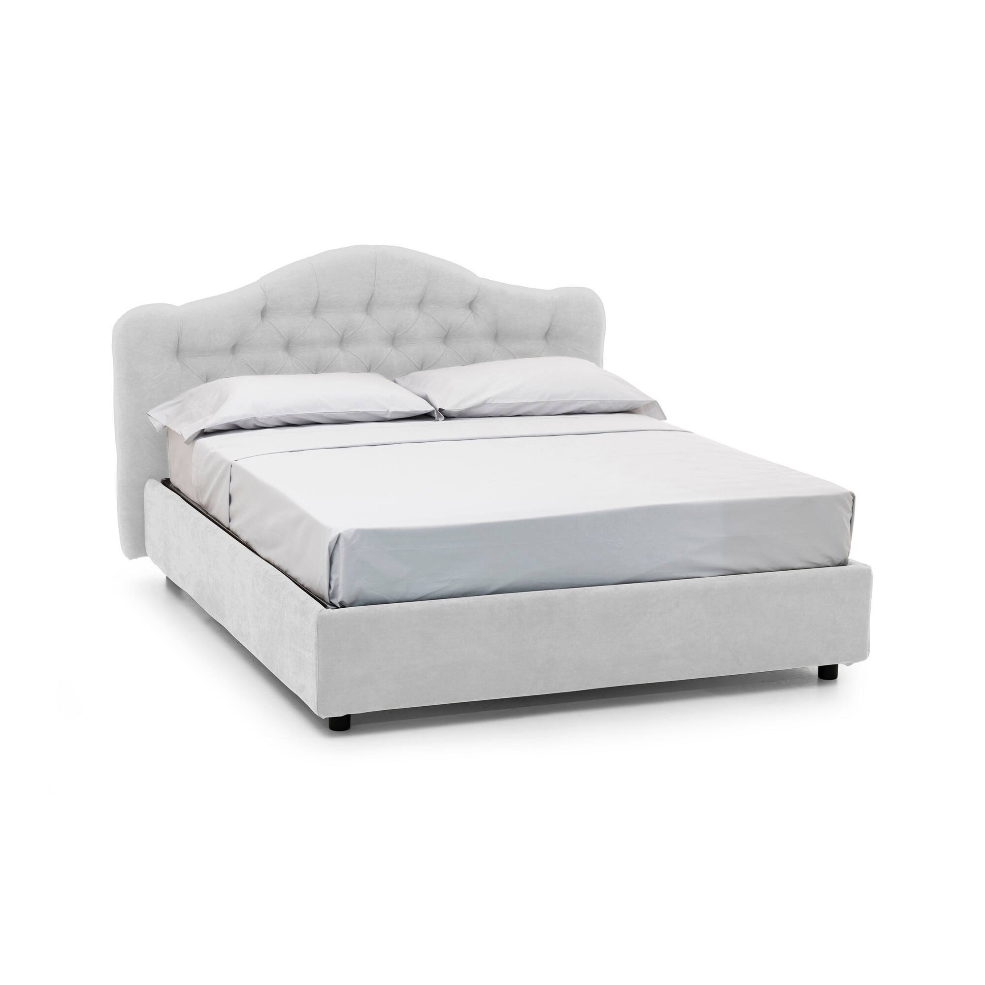 Alfer, Letto Matrimoniale Materasso Incluso Made in Italy, Bianco
