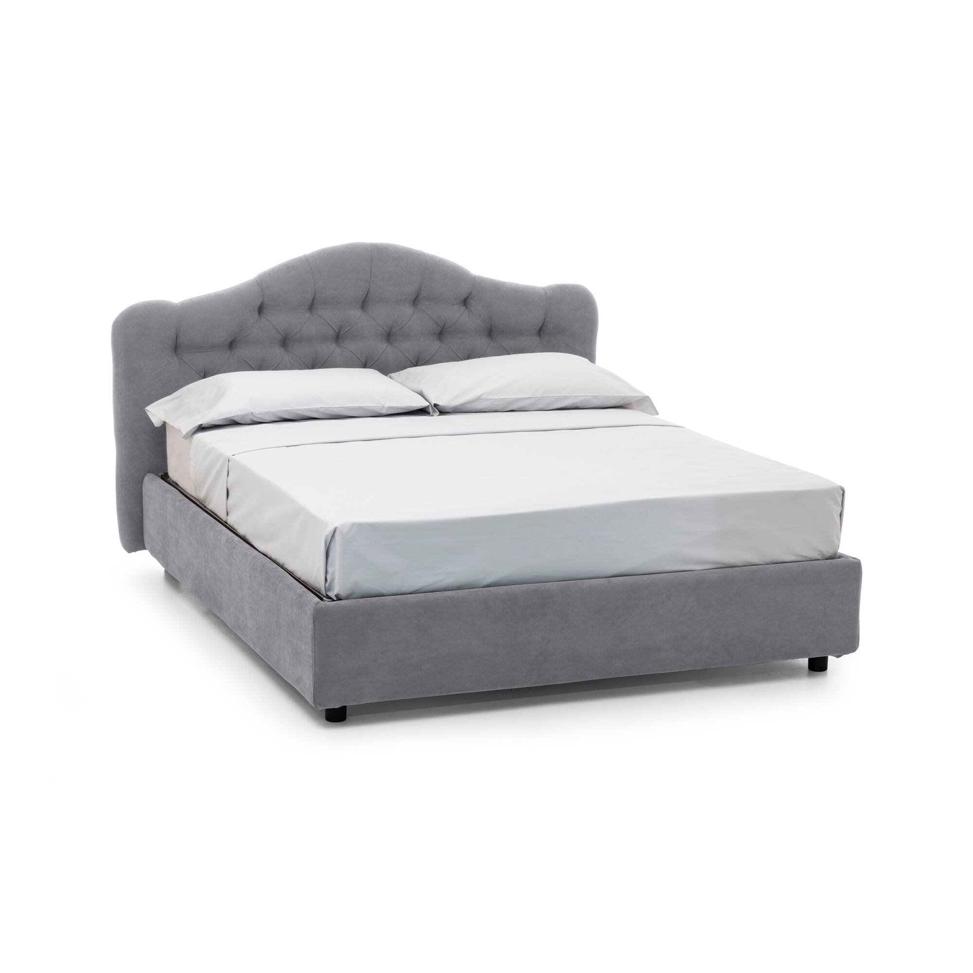 Alfer, Letto Matrimoniale Materasso Incluso Made in Italy, Grigio