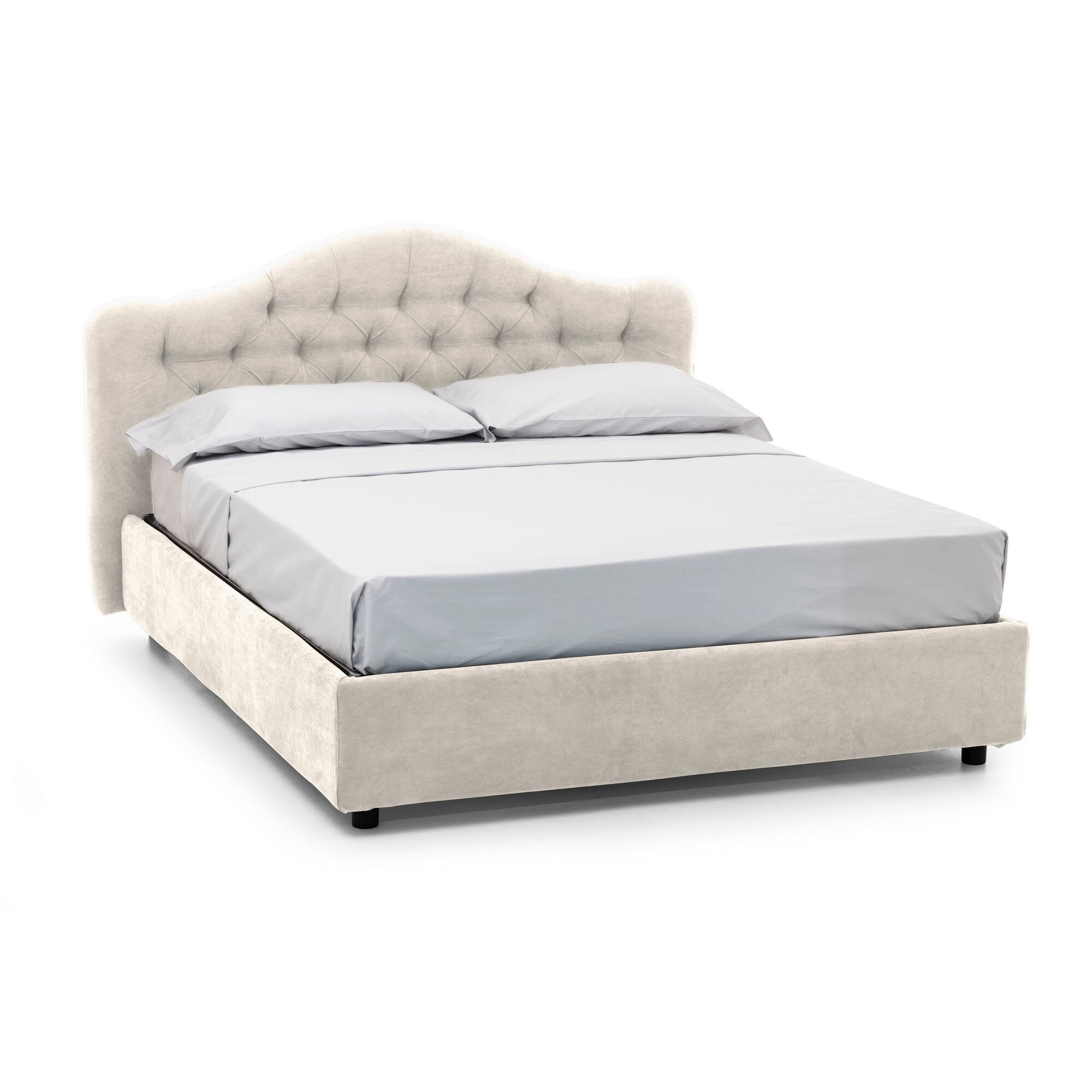 Allik, Letto Matrimoniale Materasso Incluso Made in Italy, Beige