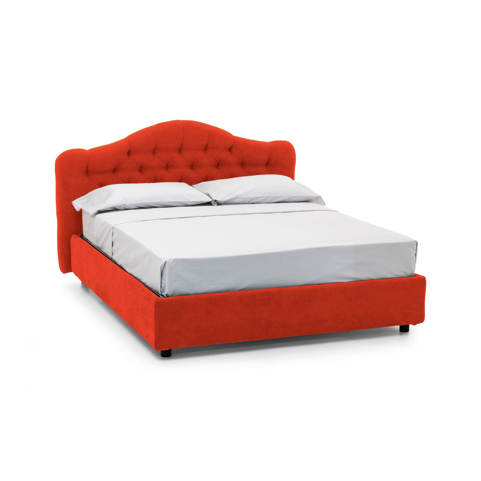 Allik, Letto Matrimoniale Materasso Incluso Made in Italy, Arancione