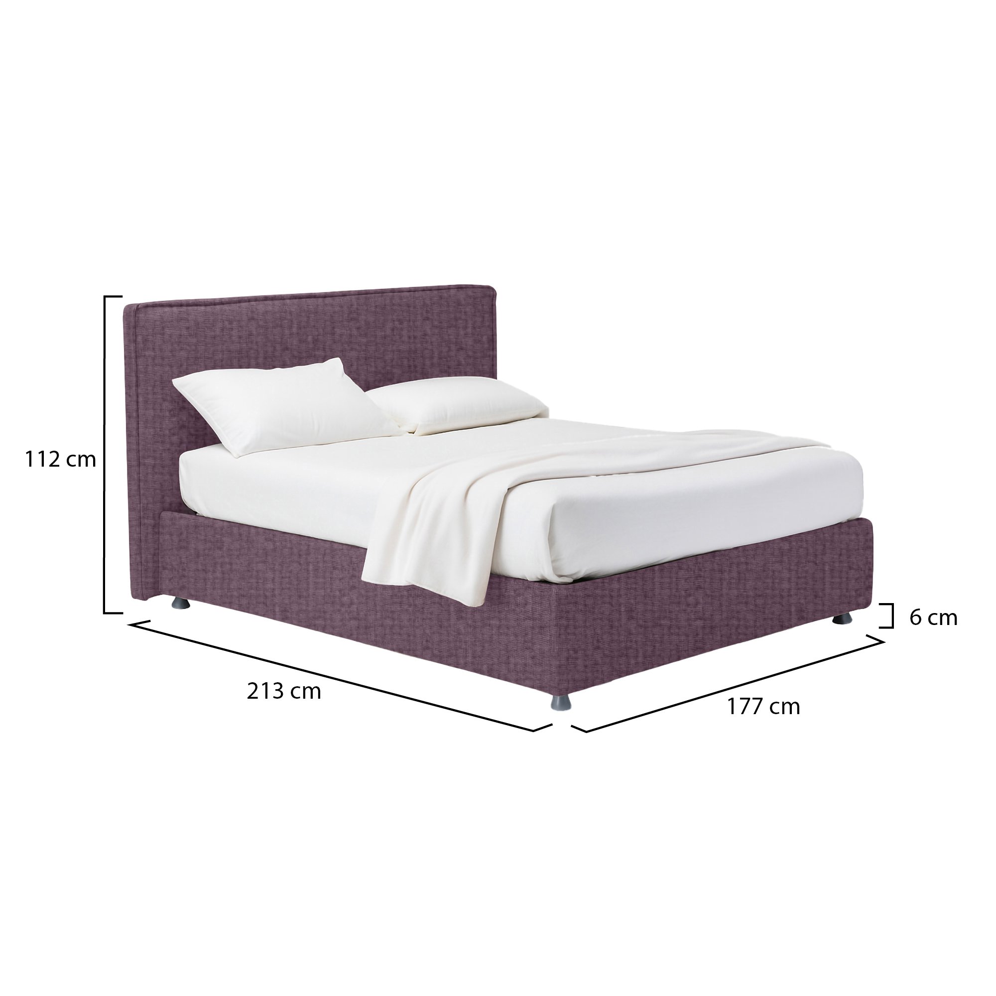 Letto Matrimoniale Viola Lilla con misure e caratteristiche