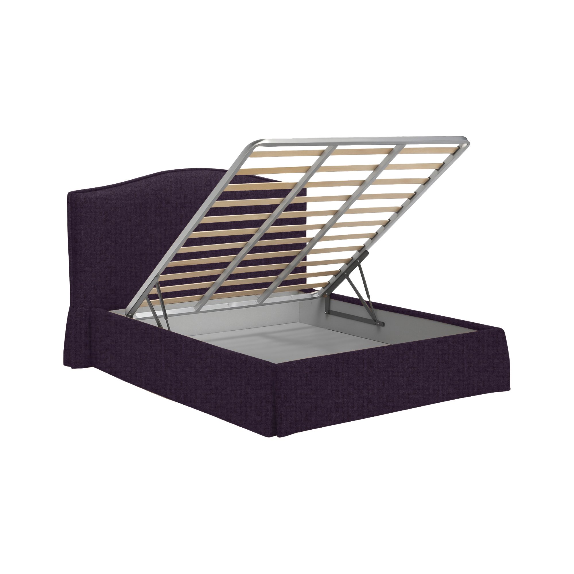 Letto singolo sfoderabile con contenitore e rivestimento viola