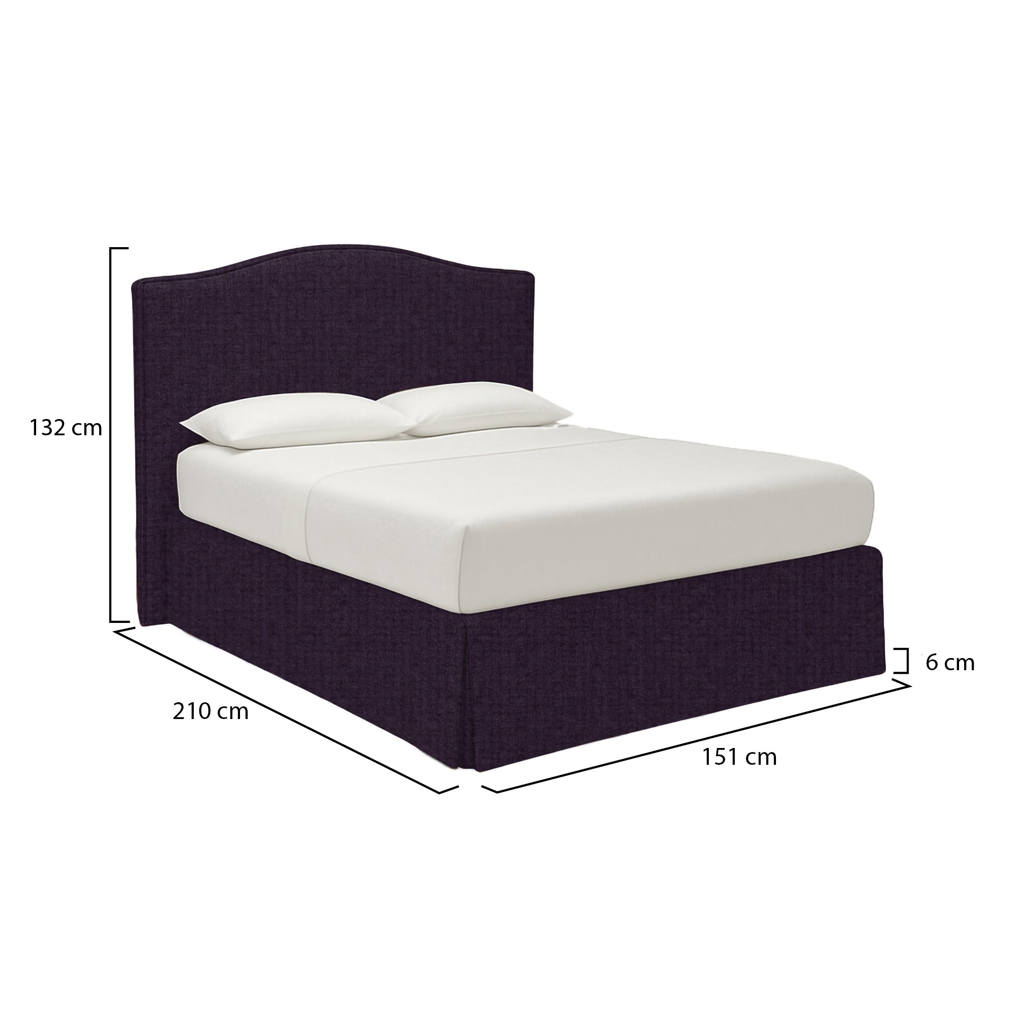 Letto piazza e mezza viola con contenitore aperto