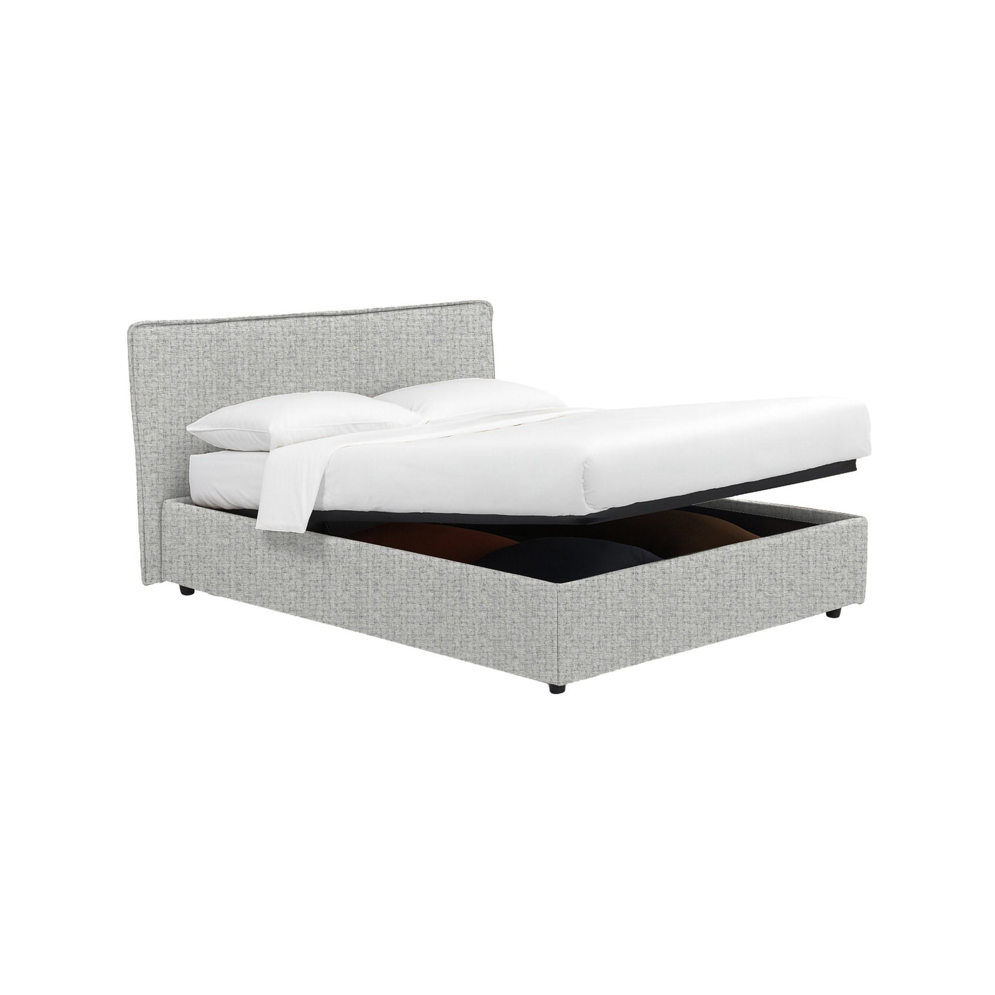 Letto Matrimoniale in tessuto, contenitore spazioso, design moderno