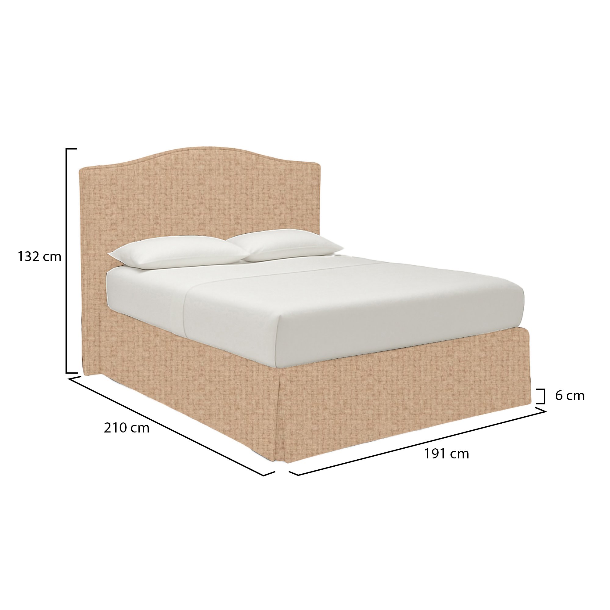 Letto matrimoniale beige Dmora con contenitore