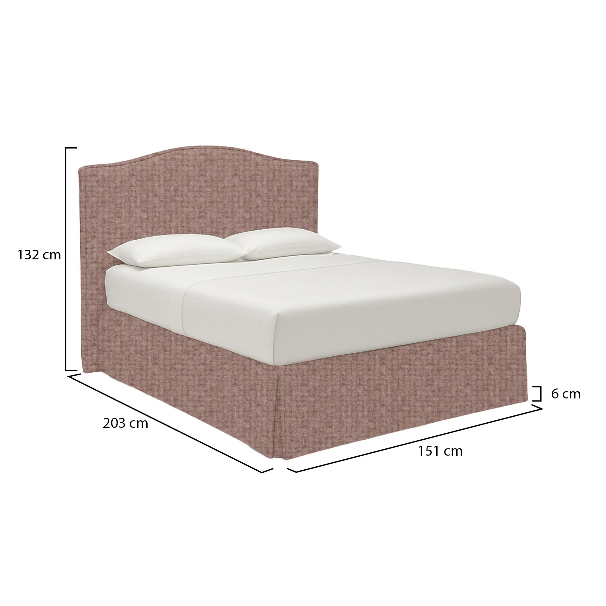 Letto piazza e mezza rosa antico, dimensioni 203x132x151 cm