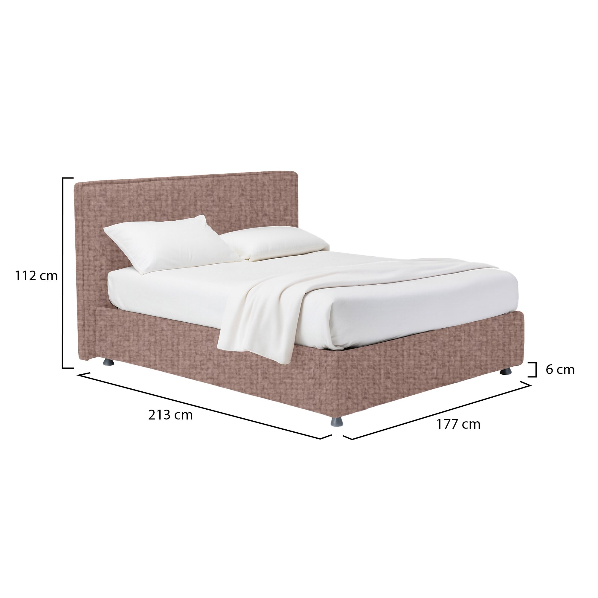 Letto Matrimoniale Dmora, sfoderabile con contenitore