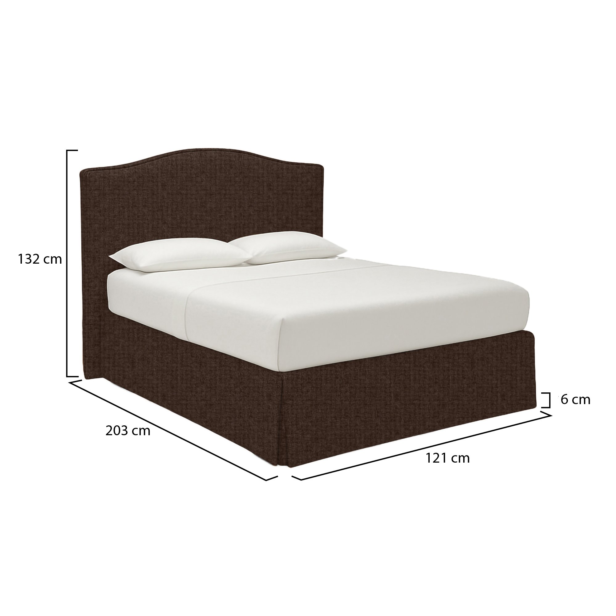 Letto singolo marrone Dmora con contenitore e struttura stabile