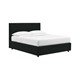 Letto singolo in tessuto grigio scuro con contenitore e rete inclusa