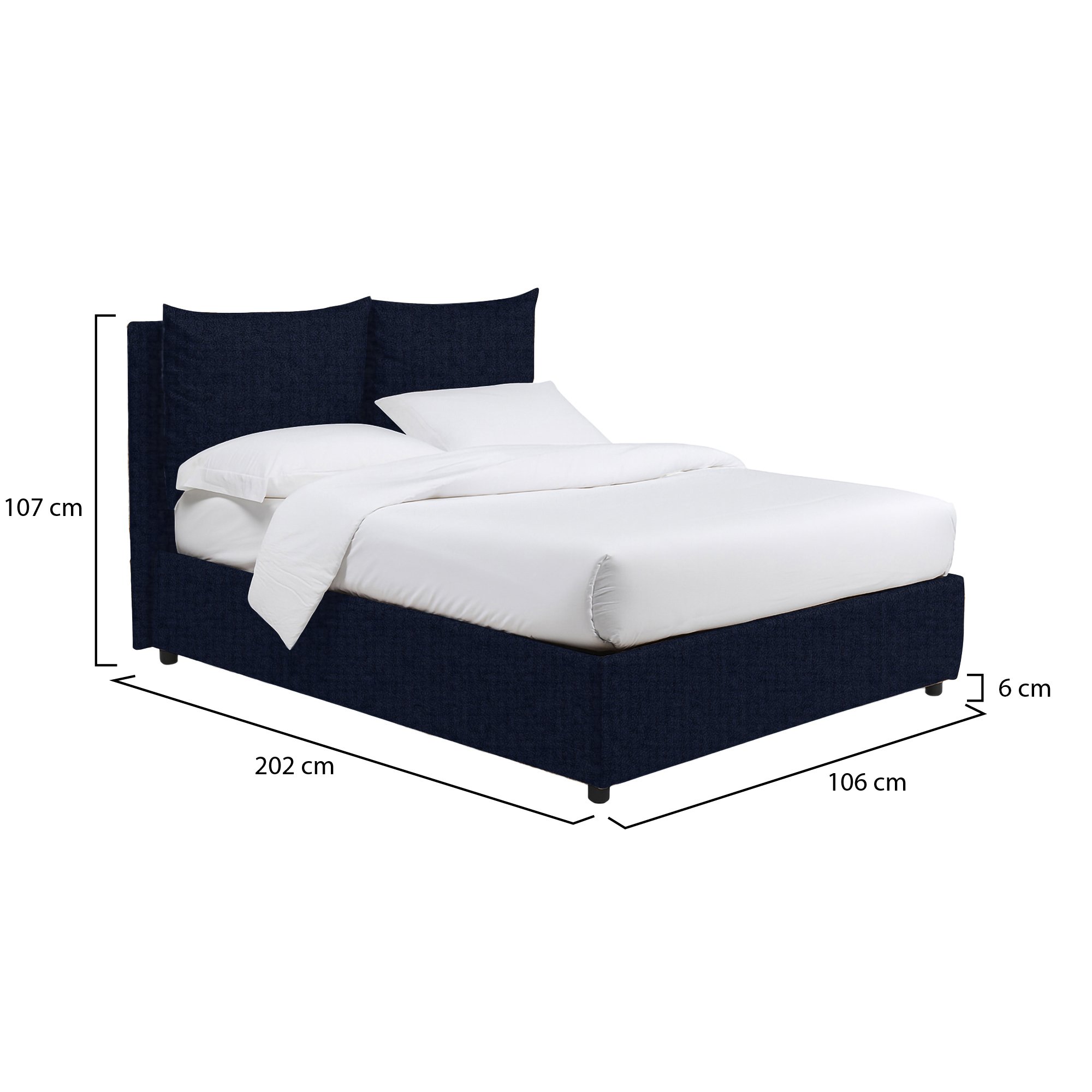 Letto singolo sfoderabile con contenitore Dmora