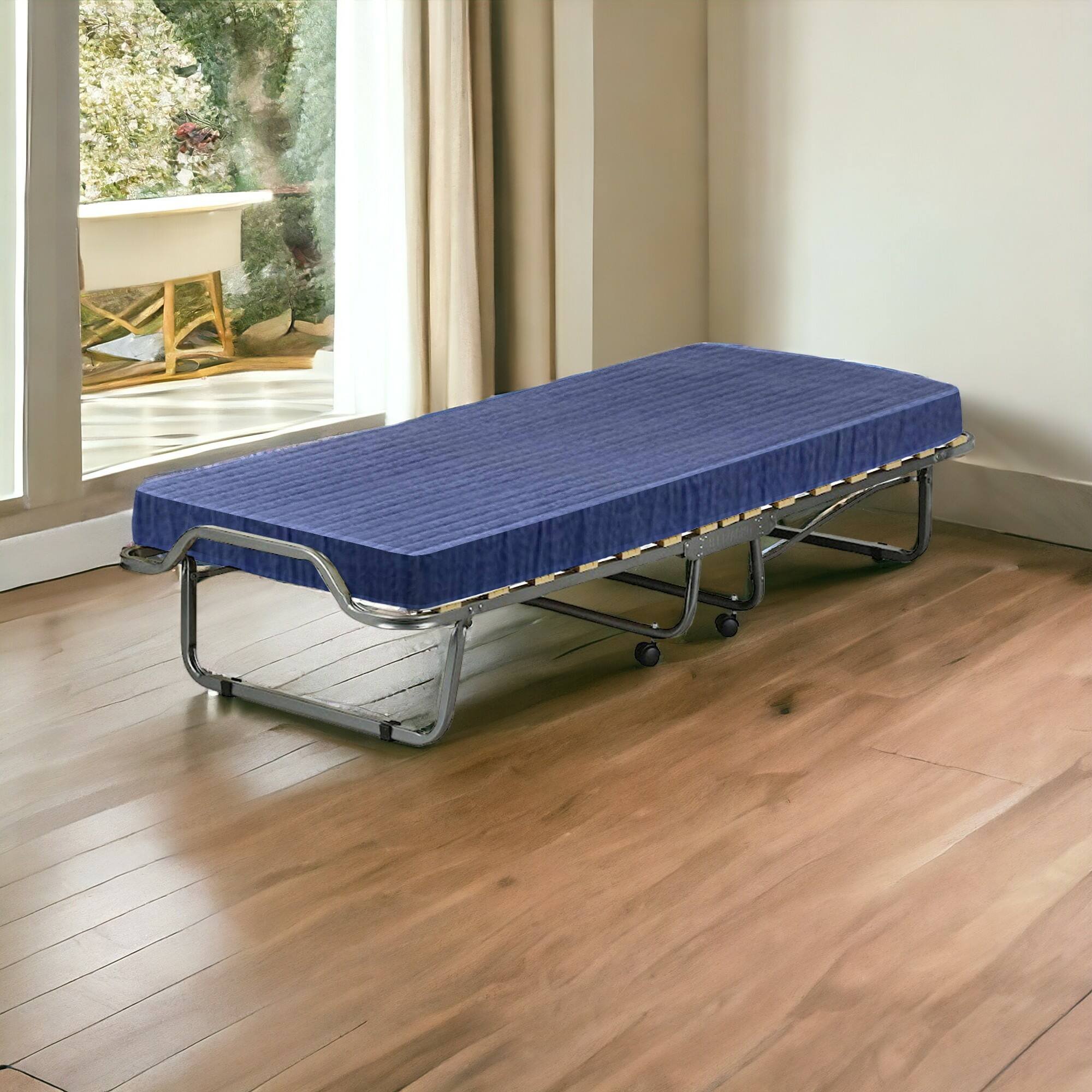 Letto pieghevole nero jeans con materasso incluso